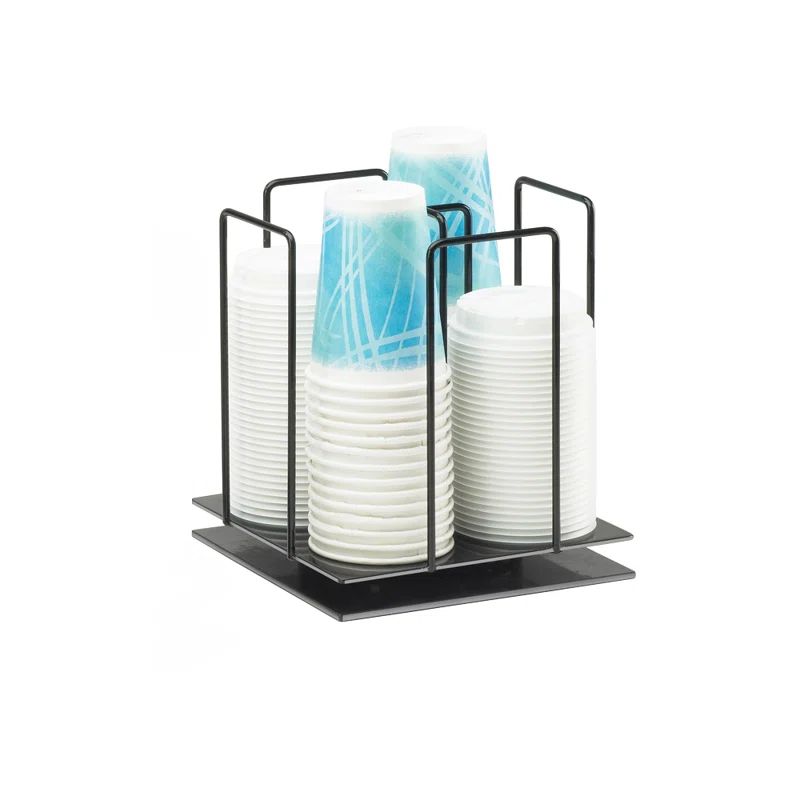 Large Black Acrylic Rotating Cup and Lid Organizer