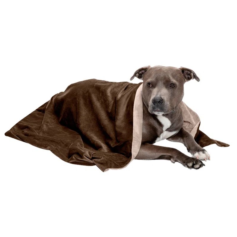 Large Brown Velvet Waterproof Pet Throw Blanket