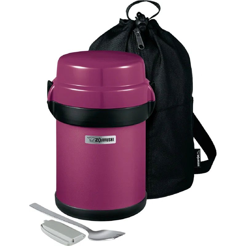 Plum Stainless Steel Insulated Lunch Jar with 4 Containers, 41 Ounces