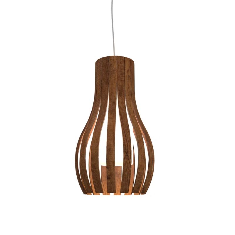 Imbuia Wood Mini Barrel Pendant Light