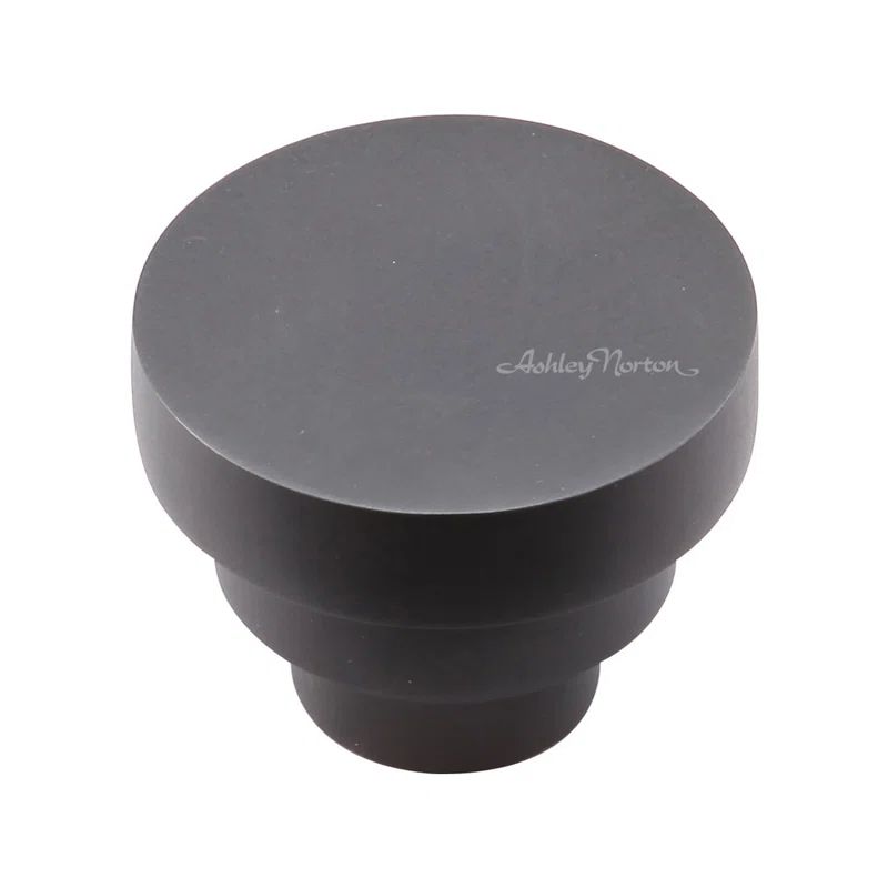 Dark Oil Rubbed Brass Round Cabinet Knob with Mounting Hardware