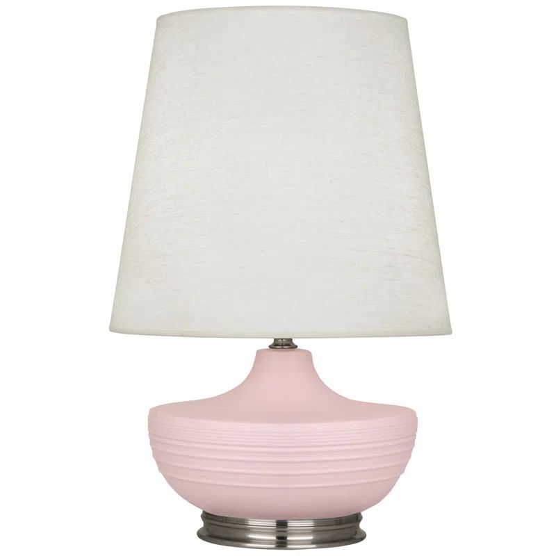 Nolan 27.5'' Dark Antique Nickel & Matte Woodrose Ceramic Table Lamp