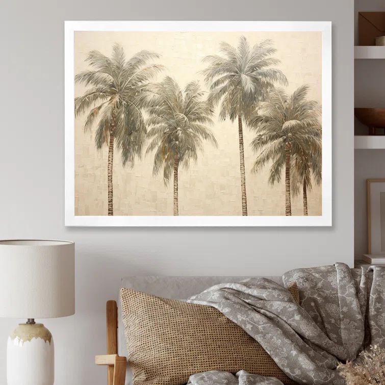 Design Art " Vintage Tropical Tranquility Palm Trees I "