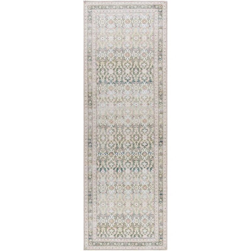 Rainier 2'7" x 12' Washable Red Synthetic Runner Rug