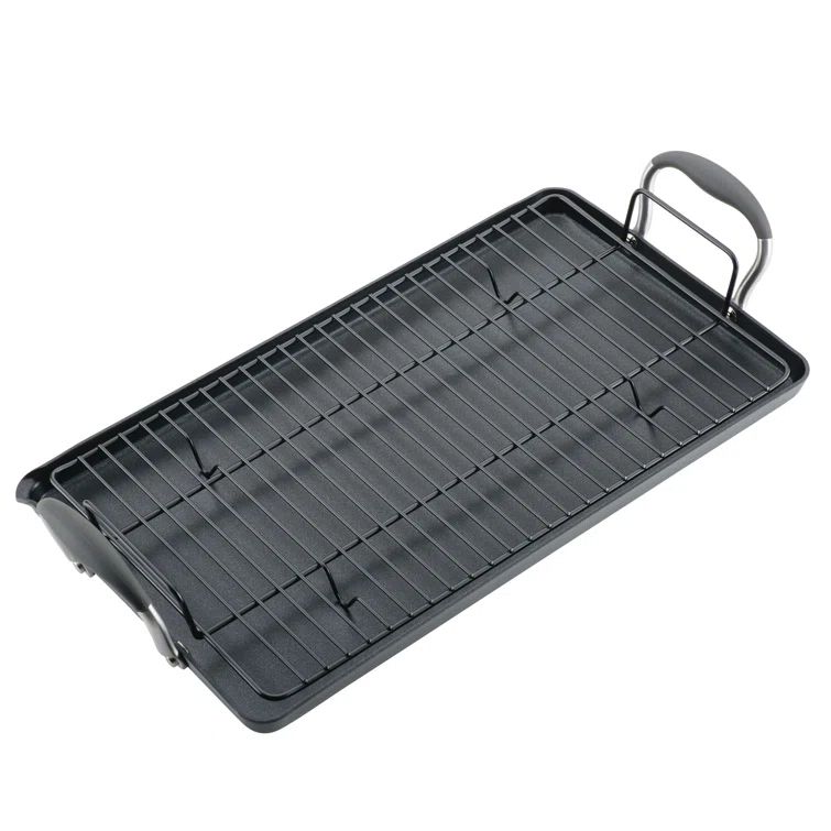 Advanced Home 10"x18" Moonstone Hard-Anodized Double Burner Griddle
