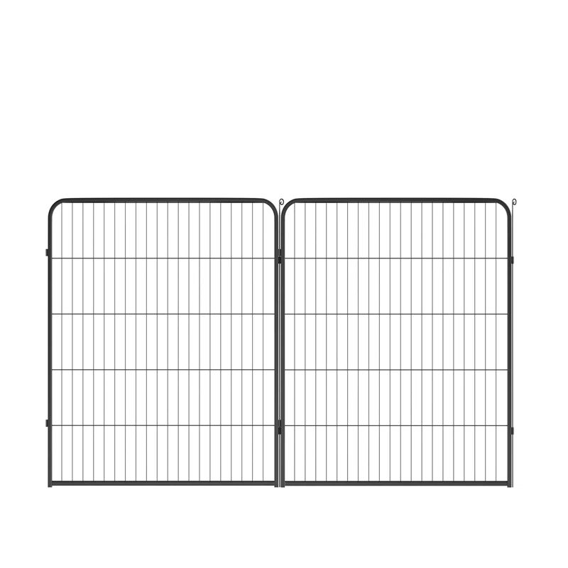 Black Metal 32-inch Rectangular Dog Playpen with Door