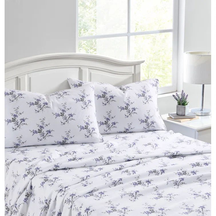 Jessika Floral Cotton Flannel Full Sheet Set