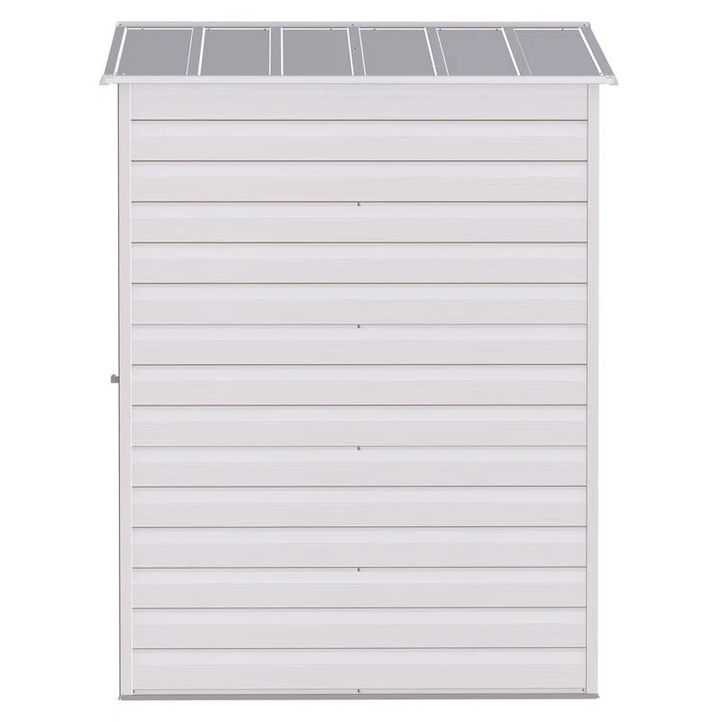 Flute Grey 6x5 Galvanized Steel Storage Shed with Swing Doors