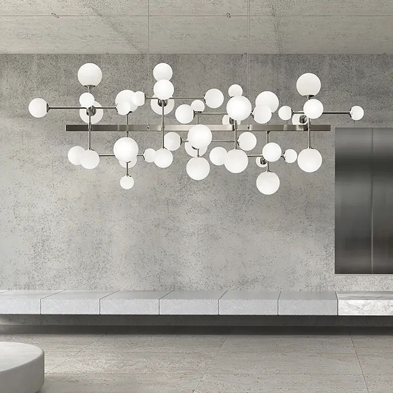 Nebula Satin Nickel 11-Light LED Globe Pendant