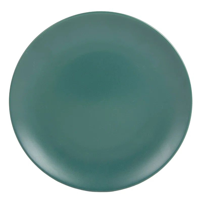 Emerald Green Round Ceramic Microwave-Safe Dinner Plate, 10.5"