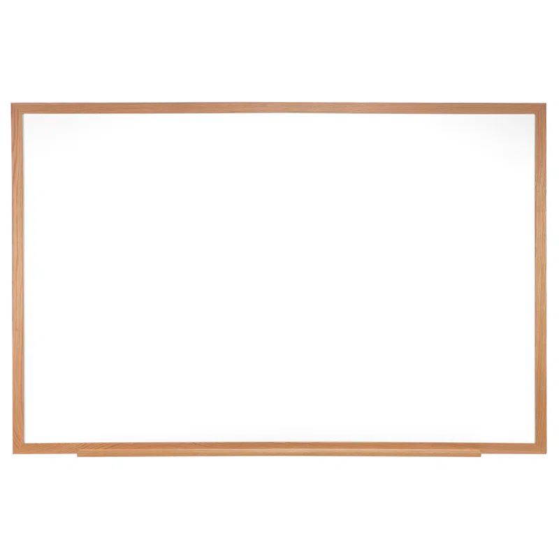Standard 36" x 24" Oak Wood Frame Non-Magnetic Whiteboard