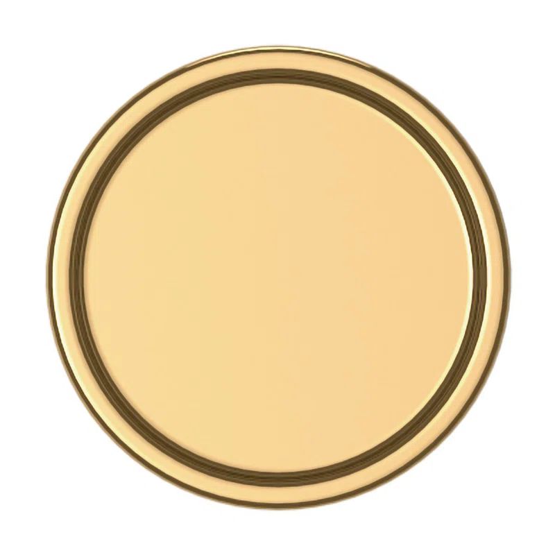 Polished Brass Round Cabinet Knob with Mounting Hardware