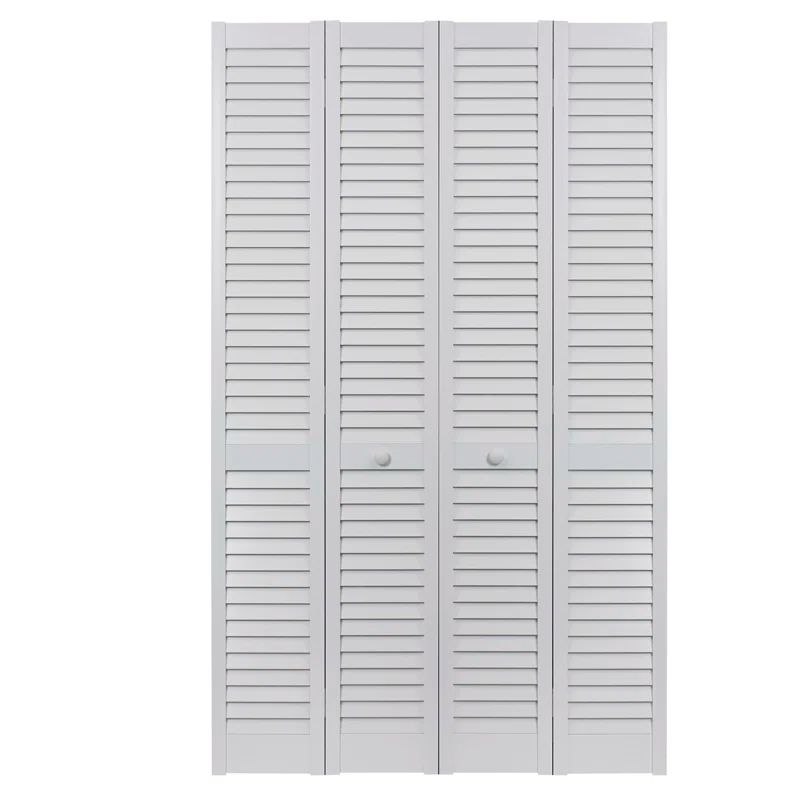 Seabrooke White PVC Louvered Bifold Door, 63.5" x 80"