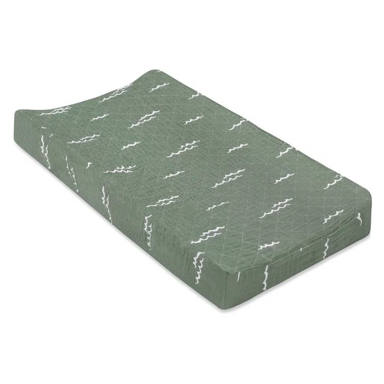 Ocean Waves Quilted Muslin Cotton Changing Pad Cover