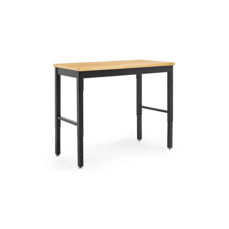 Adjustable Height Steel and Stainless Steel Workbench, 72" Wide