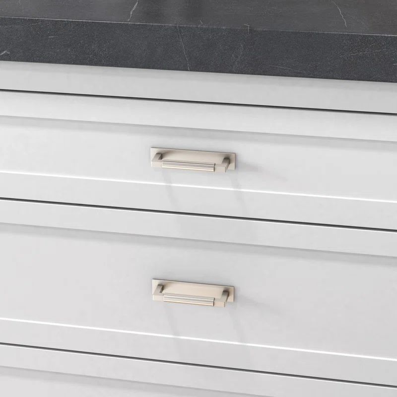 Satin Nickel Contemporary Solid Brass Cabinet Back Plate