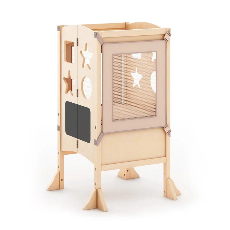 Natural Wooden Foldable Kitchen Helper Toddler Tower