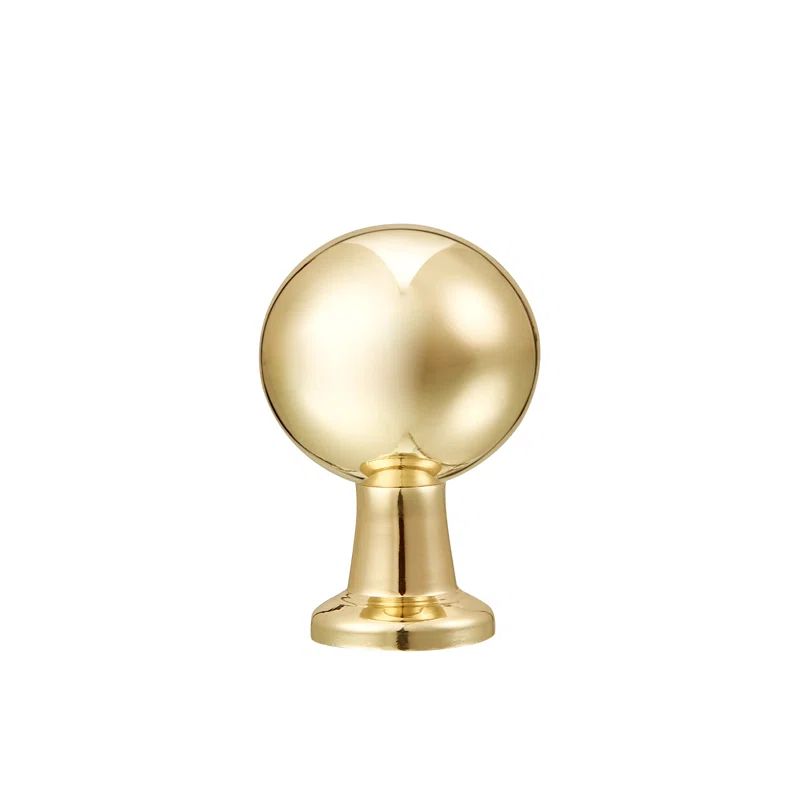 Gold Round Zinc Cabinet Knob with Mounting Hardware