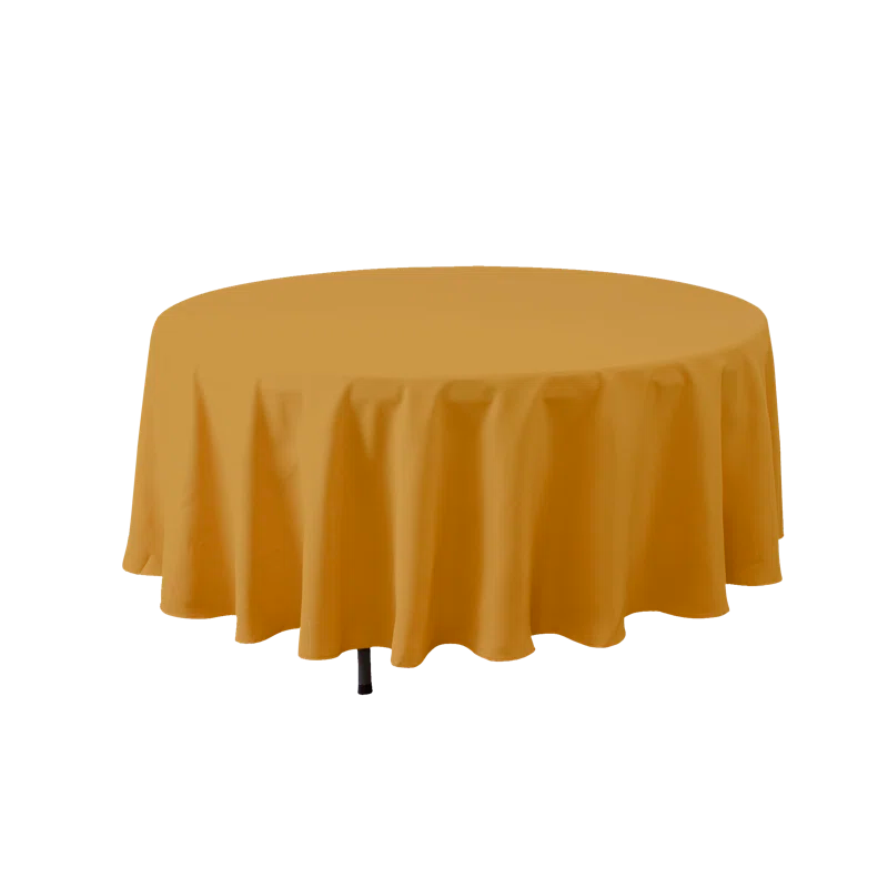 Gold Polyester 108" Round Tablecloth for Elegant Events
