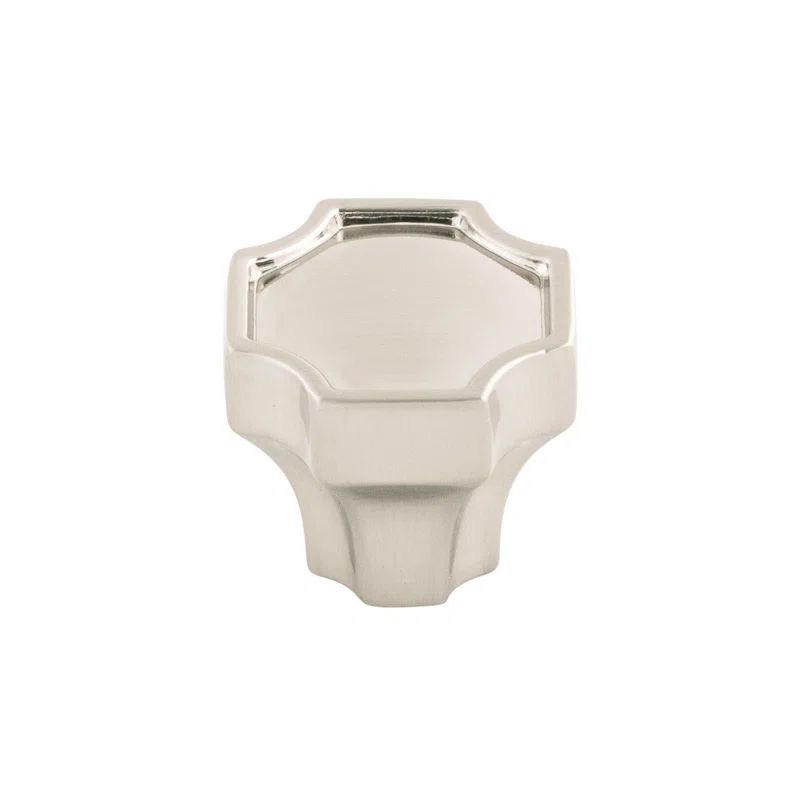 Brushed Nickel Square Modern Cabinet Knob with Mounting Hardware