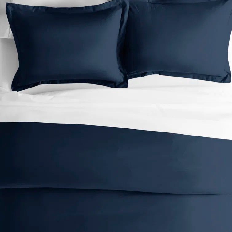 Navy Microfiber Hypoallergenic Standard/Queen Pillow Shams Set