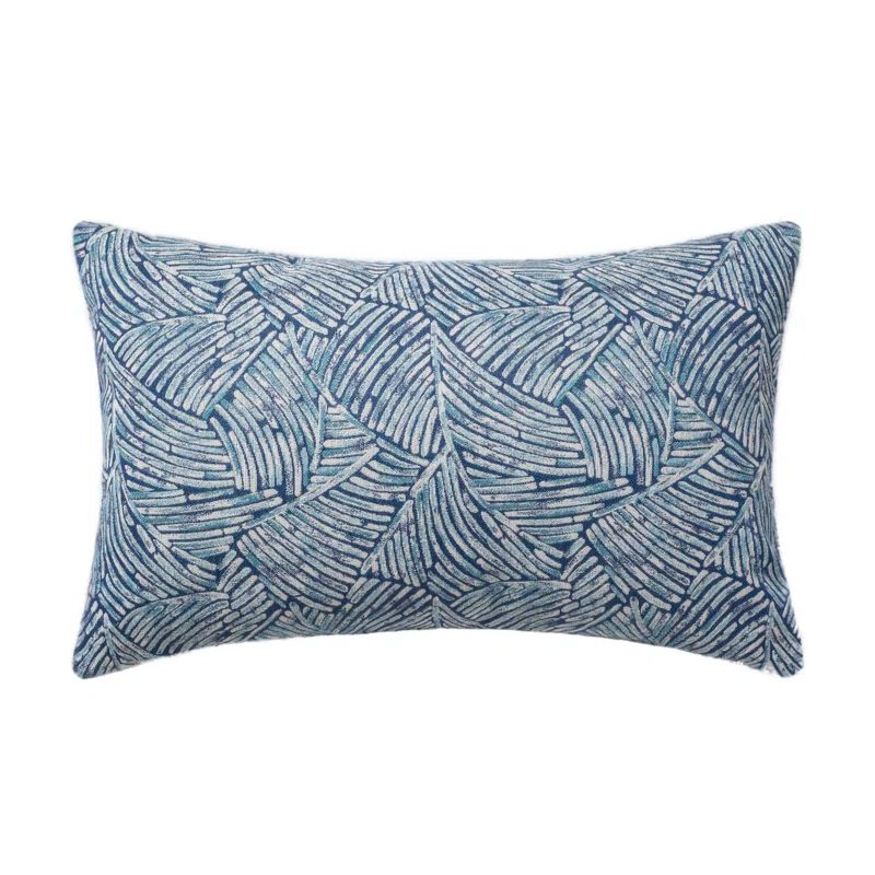 Aqua Blue Woven Cotton Polyester Nautical Throw Pillow