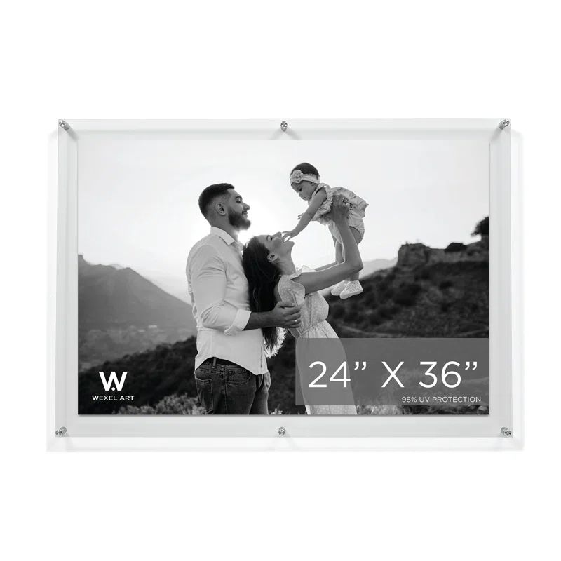 Silver 28x40 Acrylic Floating Wall Picture Frame