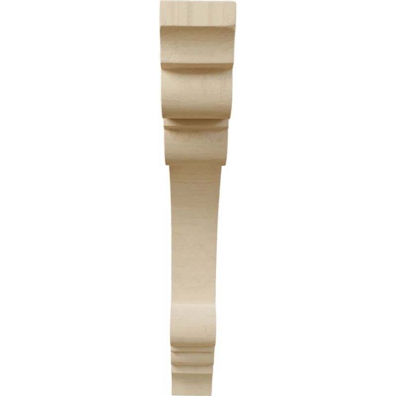 Medium Rubberwood Hand-Carved Decorative Corbel, 10.5" Height