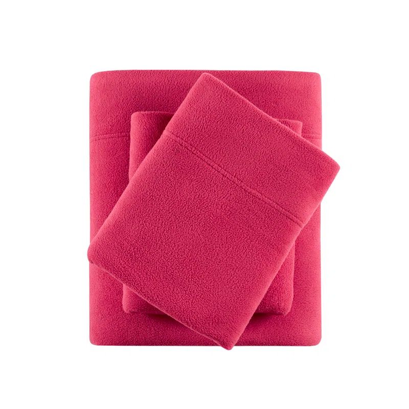 Red Twin Microfiber Plaid Pillow Cover Set
