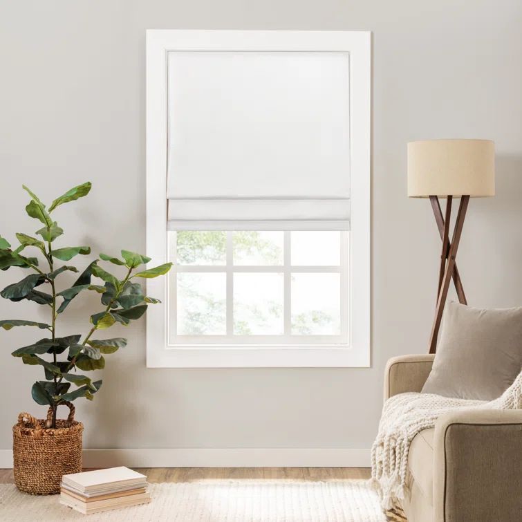 Gray Cordless Room Darkening Roman Shade 27" x 64"