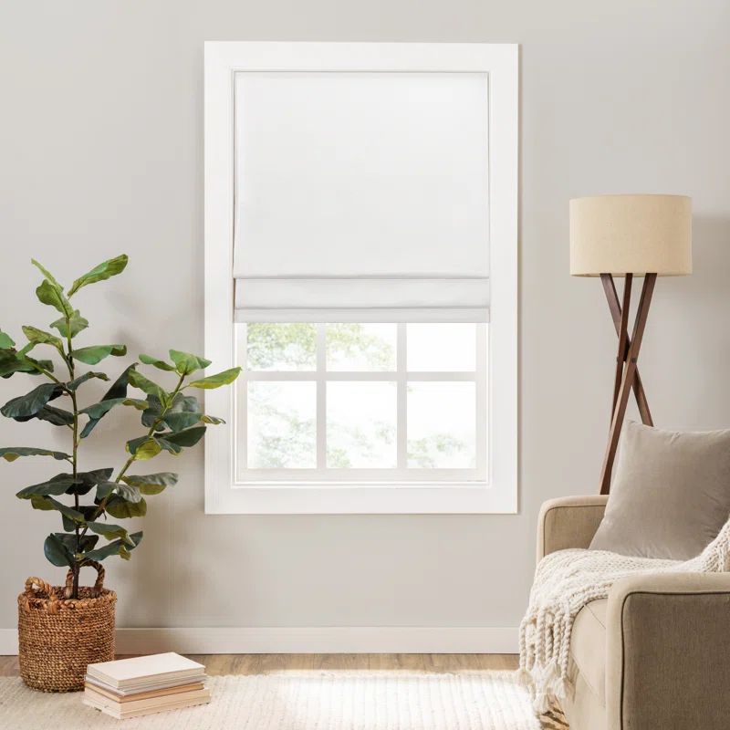 Gray Cordless Room Darkening Fabric Roman Shade 31x64