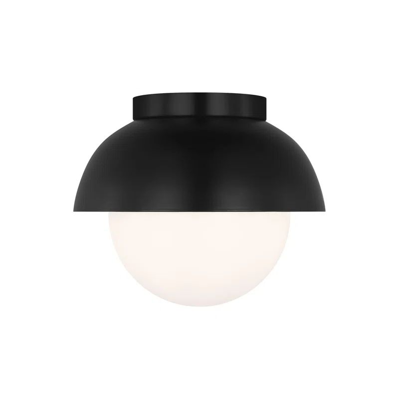 Midnight Black and Opal Glass Modern Flush Mount Light