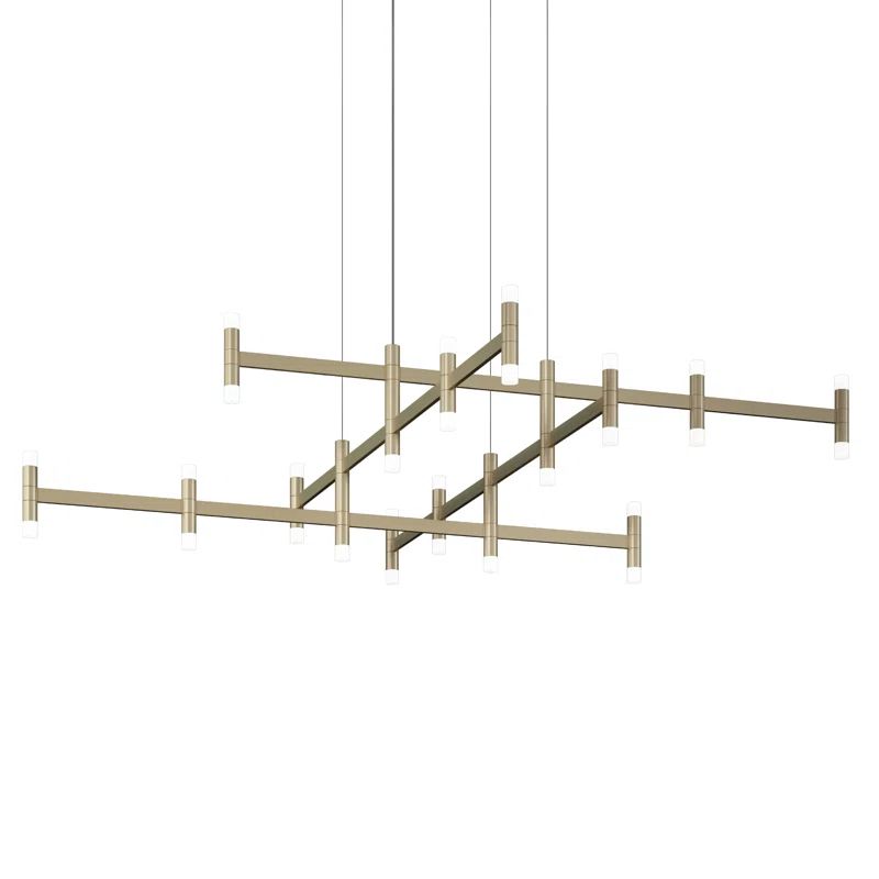 Contemporary Black Glass LED Drum Indoor/Outdoor Chandelier