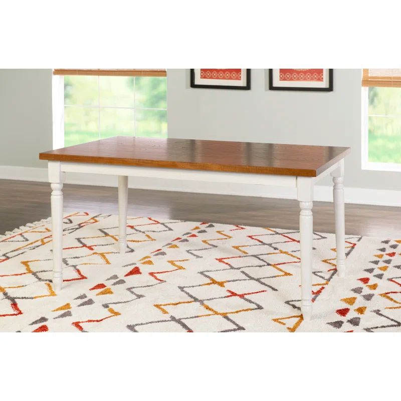Honey Brown & Vanilla White Oak Dining Table for 4-6