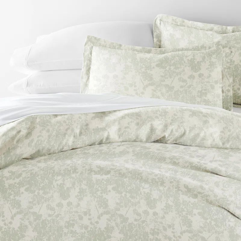 Ultra Soft Green Floral Pattern King Bedspread Cover Set