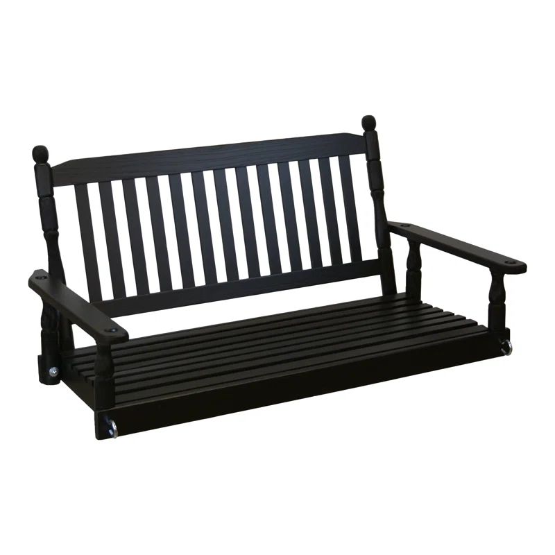 Cumberland Black Solid Wood 4 ft. Porch Swing