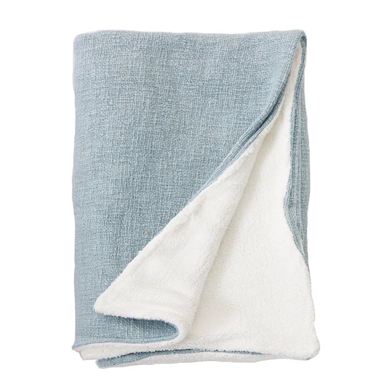 Humboldt Cream Fleece and Sherpa Cozy Throw Blanket