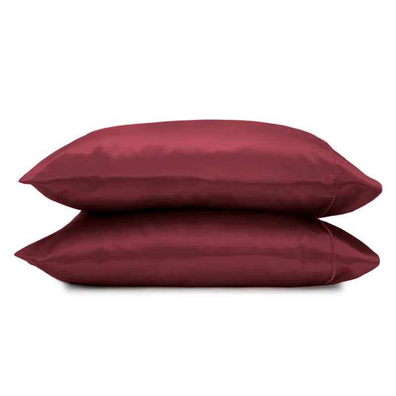 Merlot Satin Standard Pillowcase Pair with Luxurious Sheen