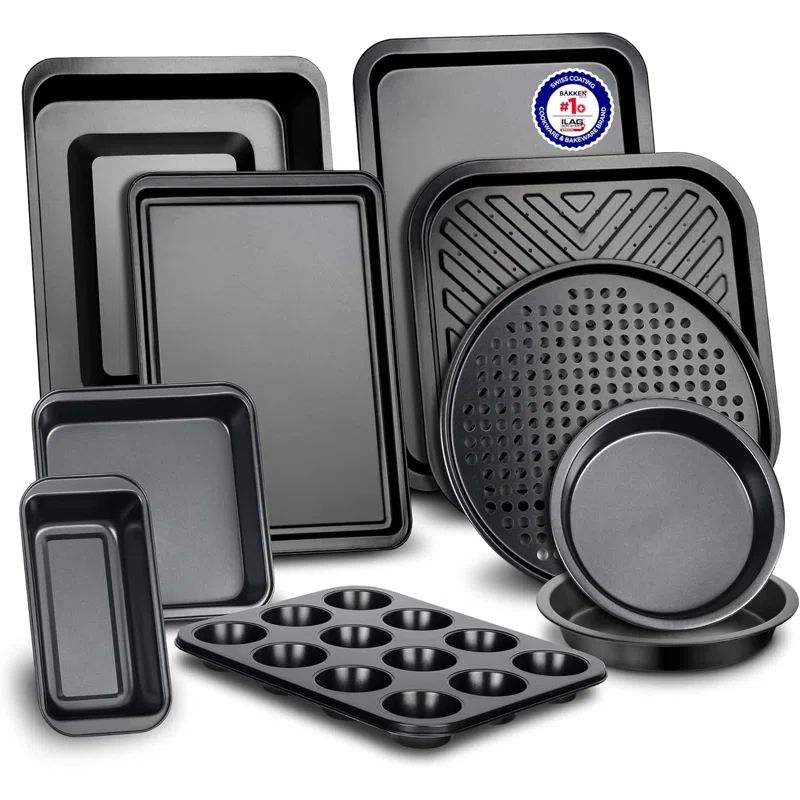 10-Piece Black Non-Stick Carbon Steel Bakeware Set