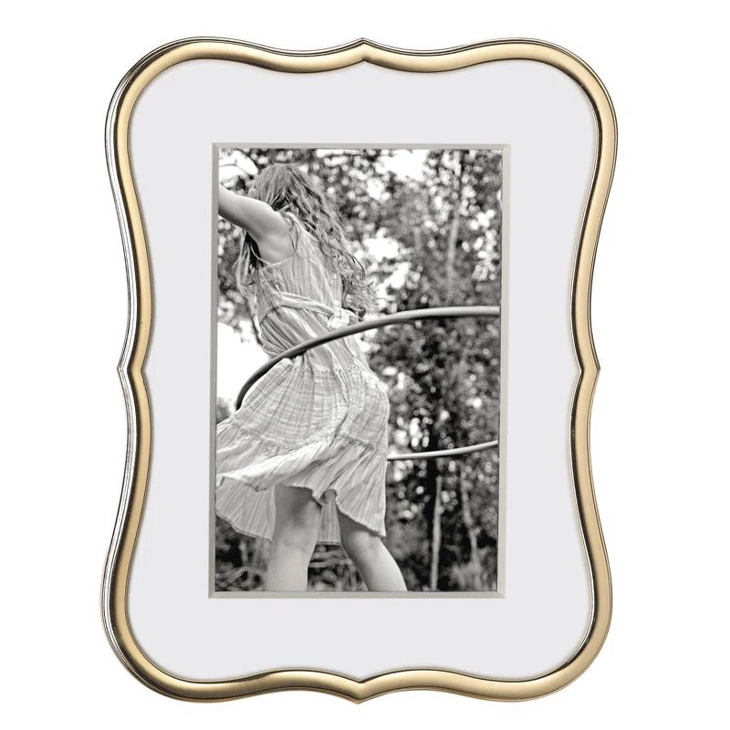 Gold Abstract Shaped Metal Photo Frame with White Matte