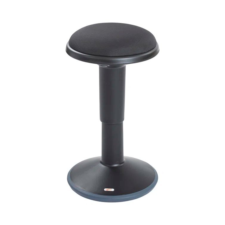 Black Adjustable Height Wobble Stool with Cushioned Seat