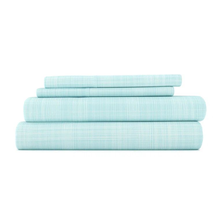 Aqua Twin Microfiber Wrinkle-Proof Bedding Set