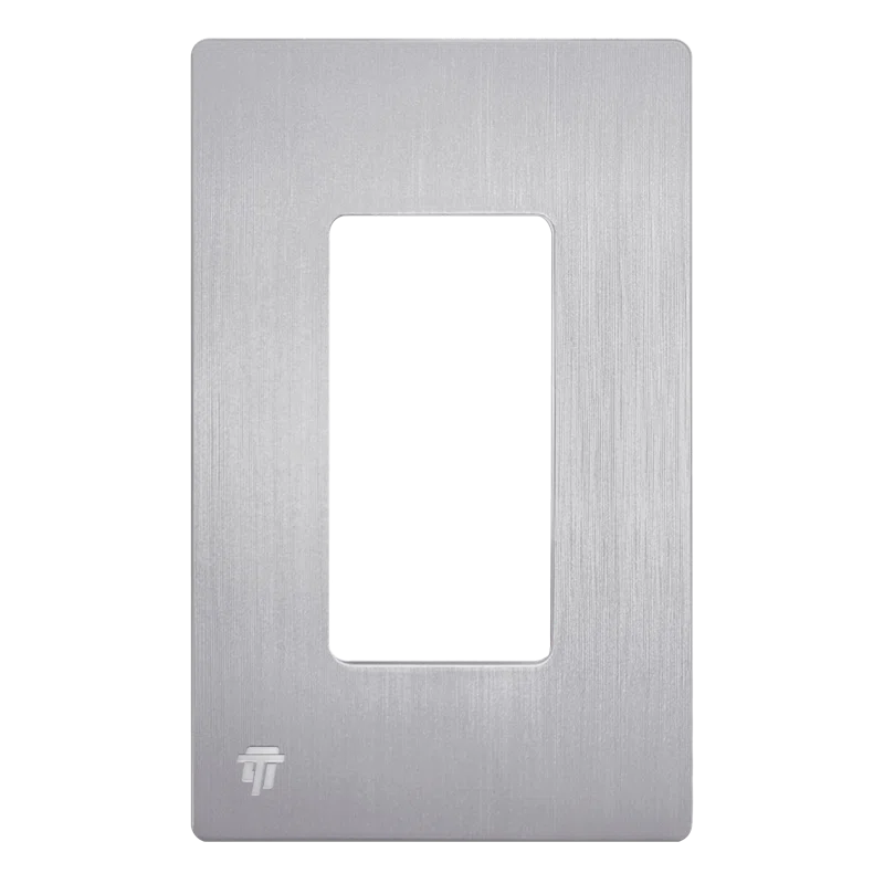 Brushed Silver Screwless Decorator Wall Plate, 1-Gang