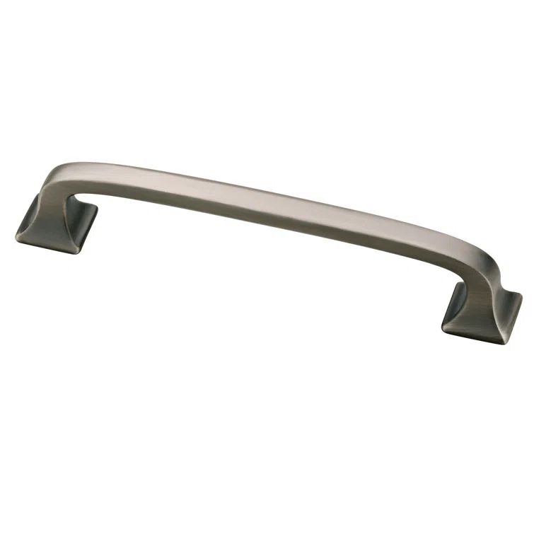 Heirloom Silver 4" Center to Center Brass Cabinet Pull