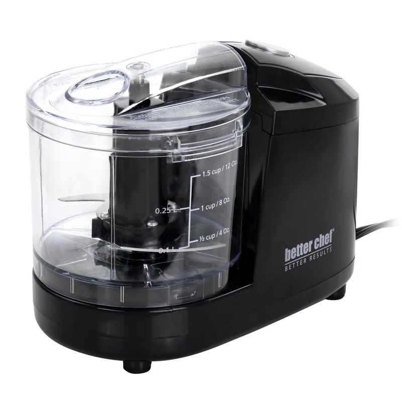 Better Chef Black Compact Chopper with Stainless Steel Blades