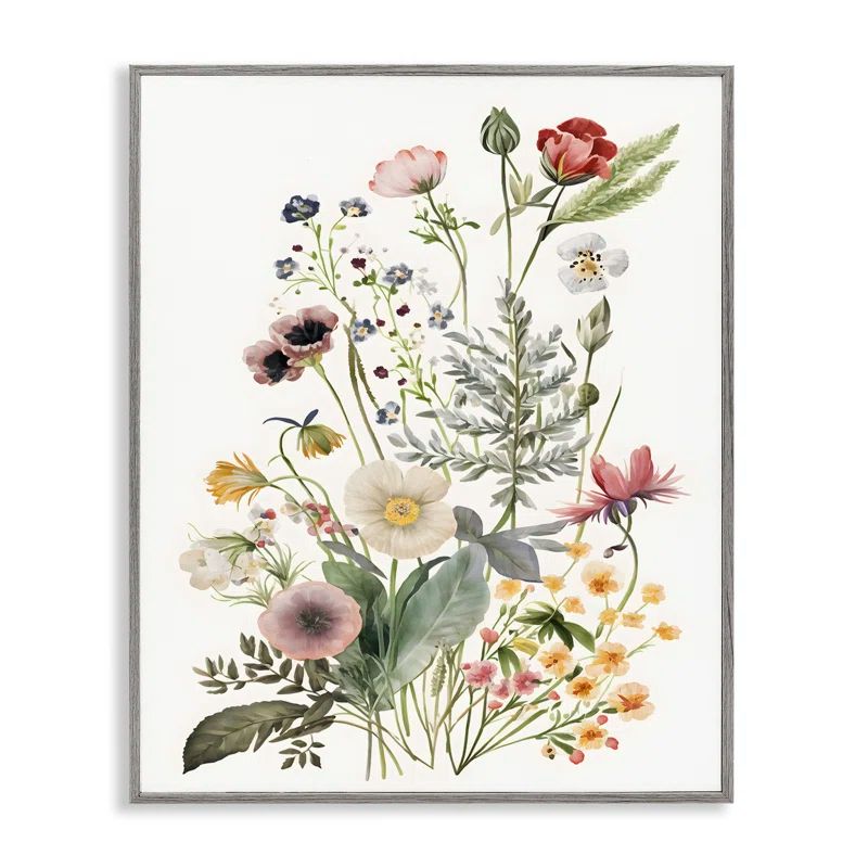 Subtle Spring Blossoms Gray Framed Canvas Print, 11 x 14
