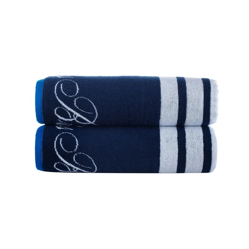 Navy Oversized Turkish Cotton 2-Piece Bath Sheet Set