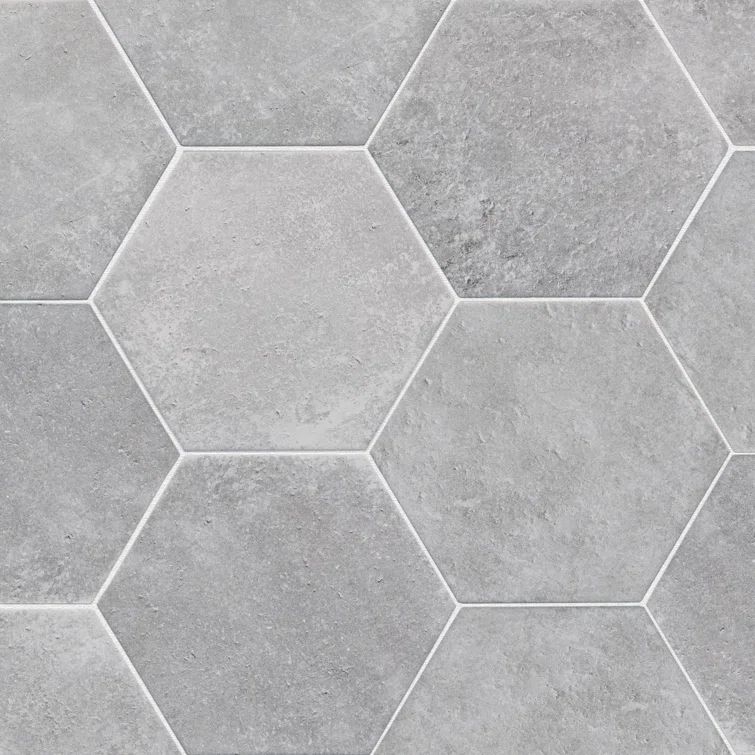 Dakota Hexagon Matte Gray Porcelain Wall and Floor Tile
