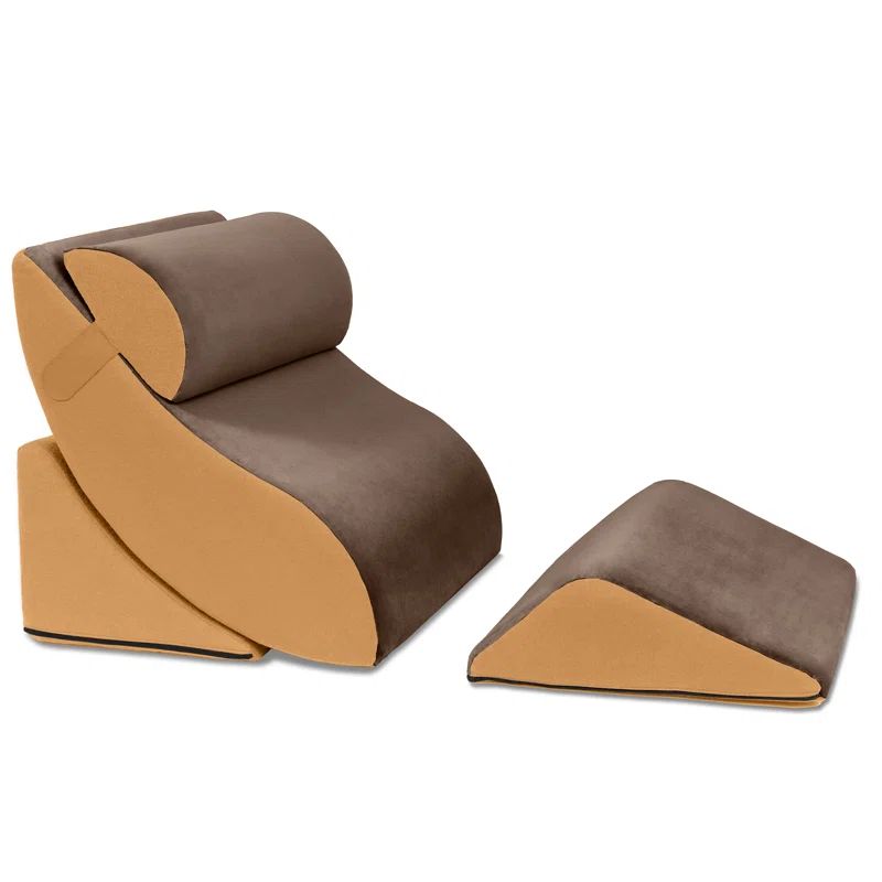 Mocha and Camel Orthopedic Support Wedge Pillow Comfort System