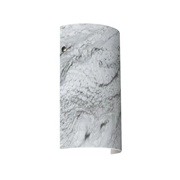 Satin Nickel Dimmable Wall Sconce with Blue Cloud Glass